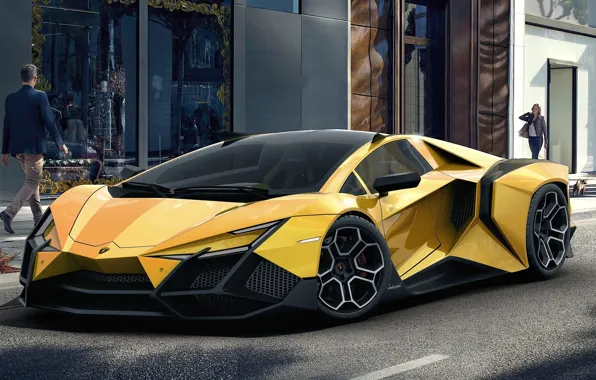 The city, street, Lamborghini, the concept, sports car, Lamborghini Forsennato