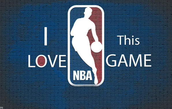Picture Blue, Wall, Basketball, Background, Logo, NBA