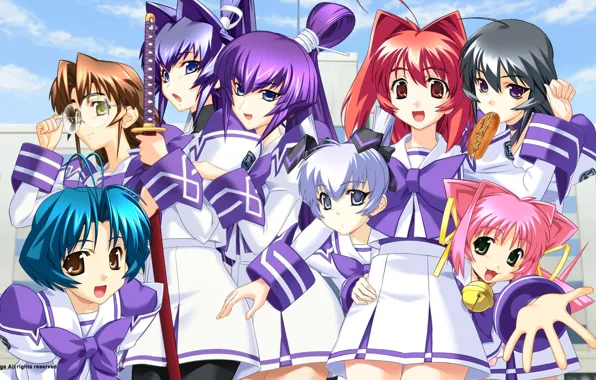 Picture group, anime, art, girl, team, muv luv altered fable