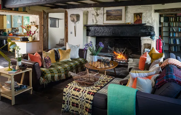 Design, style, interior, kitchen, library, living room