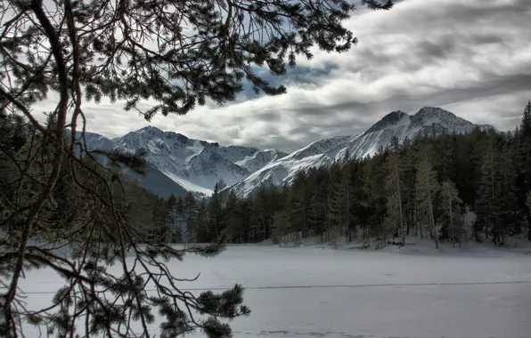 Picture winter, snow, mountains, nature, landscapes