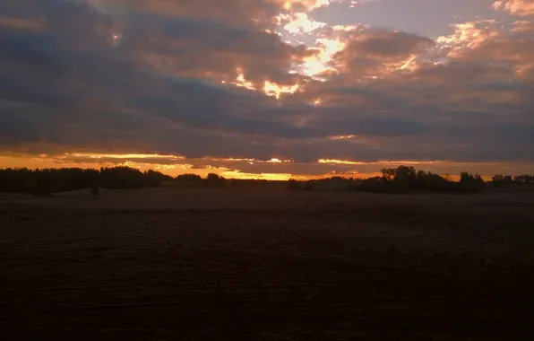 The sun, Sunrise, Autumn, Cold, Pripada
