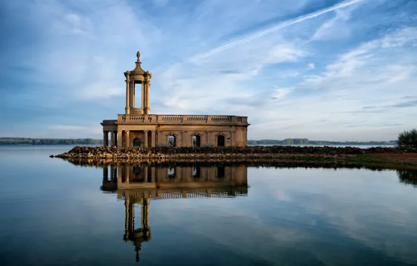 Picture reflection, England, chapel, England, Rutland County, Normanton