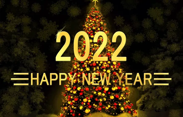 Snowflakes, holiday, new year, Happy New Year, happy new year, Merry Christmas, Christmas tree, 2022
