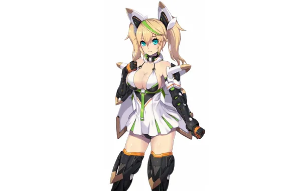 Girl, sexy, cleavage, panties, thighhighs, long hair, dress, boobs