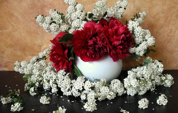 Picture flowers, photo, vase, peonies