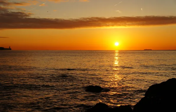 Sea, the sky, the sun, sunset, nature, photo, dawn, horizon