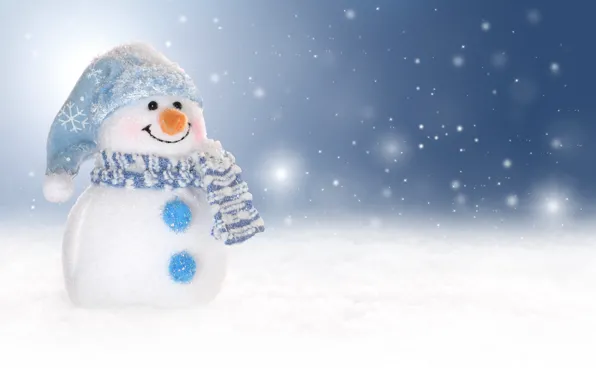 Picture winter, snow, New Year, snowman, Christmas, winter, snow, snowman