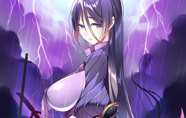 The storm, girl, zipper, Berserker, Minamoto no Yorimitsu, Fate / Grand Order, The destiny of …