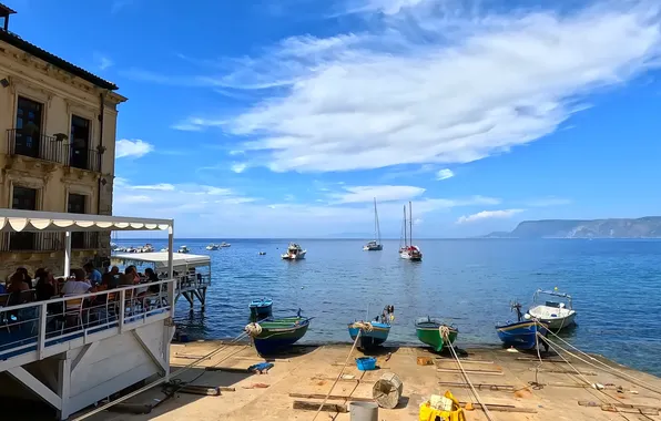 Sky, sea, Italy, Scilla, Calabria