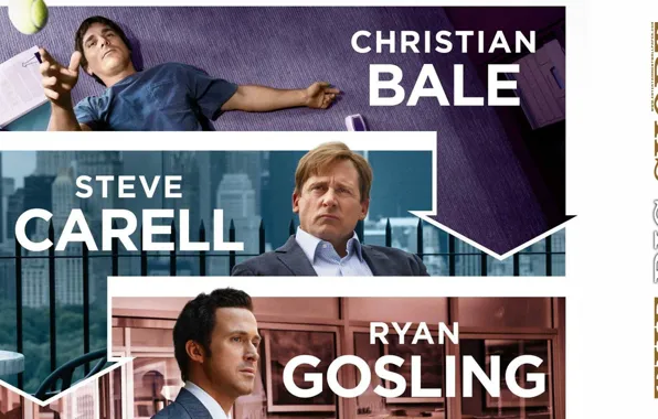 Christian Bale, Steve Carell, Rayn Gosling, The Big Short, Shorting