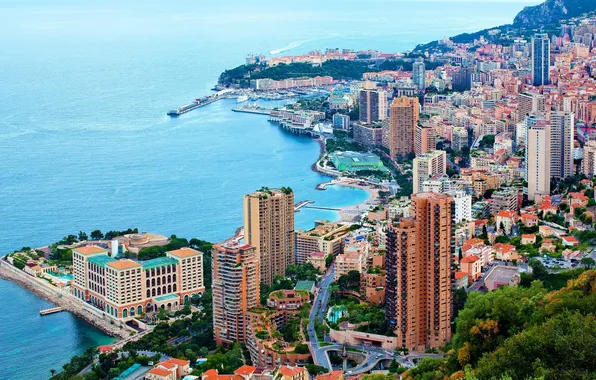 Home, port, street, Monaco, piers, Monte Carlo, The Ligurian sea