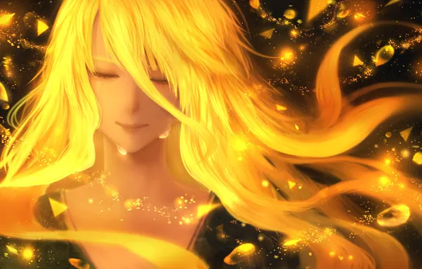 Girl, crying, Golden hair