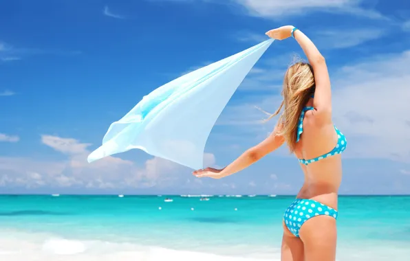 Sea, beach, summer, girl