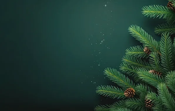 Branches, spruce, Christmas, New year, tree, needles, bumps, blue background