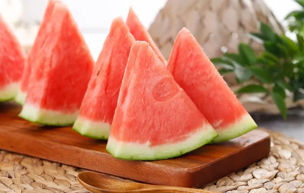 Picture watermelon, slices, juicy, ripe