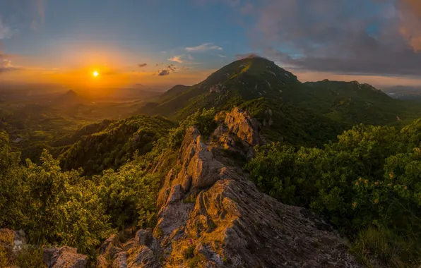 Sunset, mountains, view, Beshtau, Fedor Lashkov