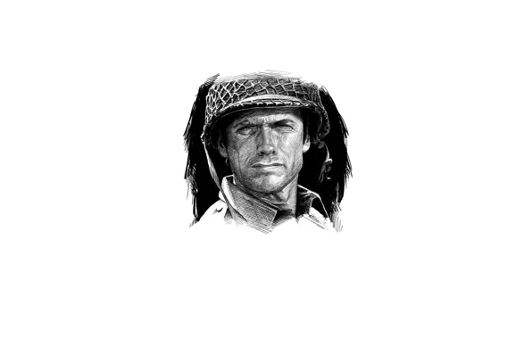 Picture face, helmet, Clint Eastwood, Clint Eastwood