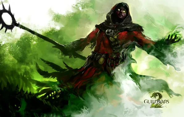 Staff, Guild Wars 2, Green, The sorcerer