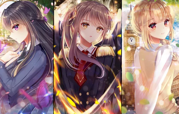 Girls, Collage, Trio