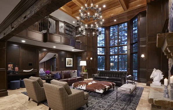 Picture Villa, interior, fireplace, living room, luxury villa, Lake Vermilion