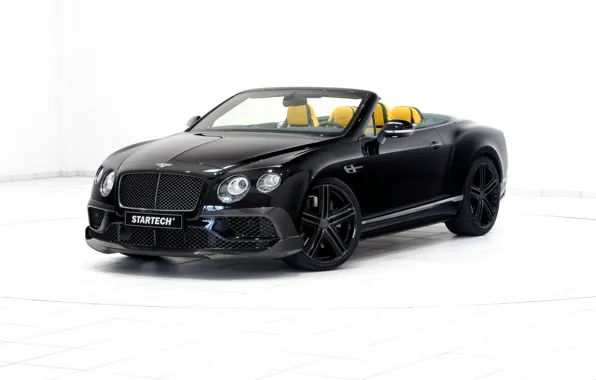 Black, Bentley, Continental, white background, convertible, Bentley, continental, Startech