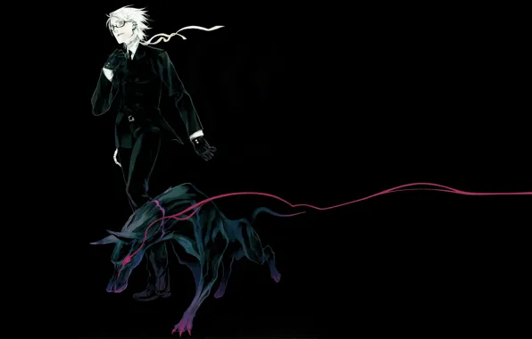 Dog, tape, guy, black background, Dogs Bullets & Carnage