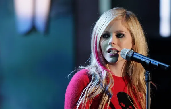 Picture concert, microphone, April, Lavigne