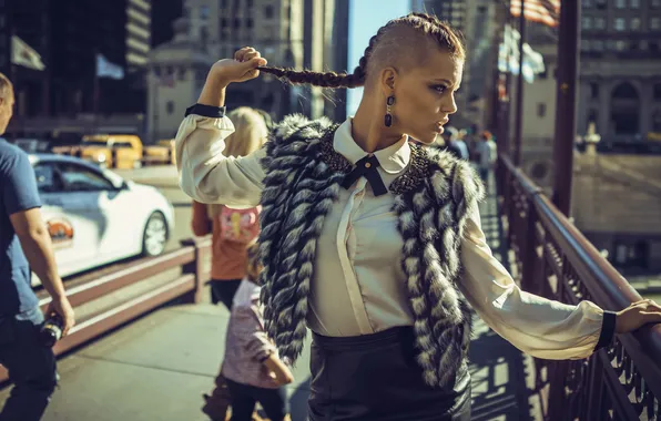 Summer, girl, the city, street, Chicago