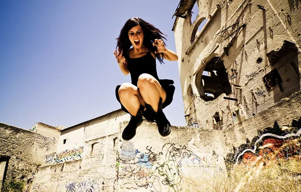 Picture girl, jump, urban
