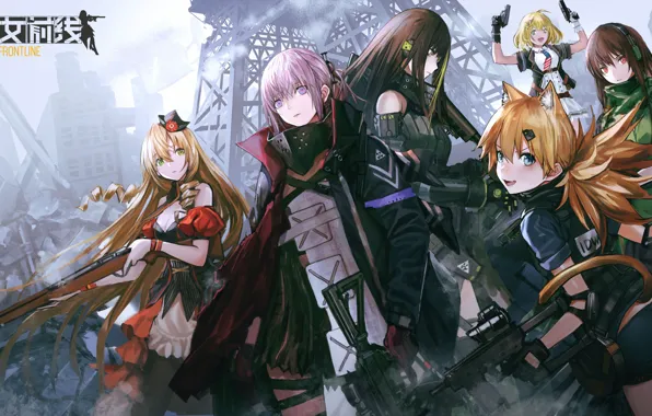Weapons, girls, anime, Girls Frontline, Girls front