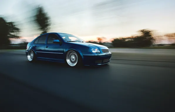 Picture Jetta, volkswagen, MK4, road, Volkswagen, blue, jetta, tuning