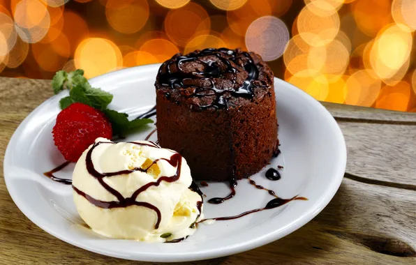 Chocolate, strawberry, cake, dessert