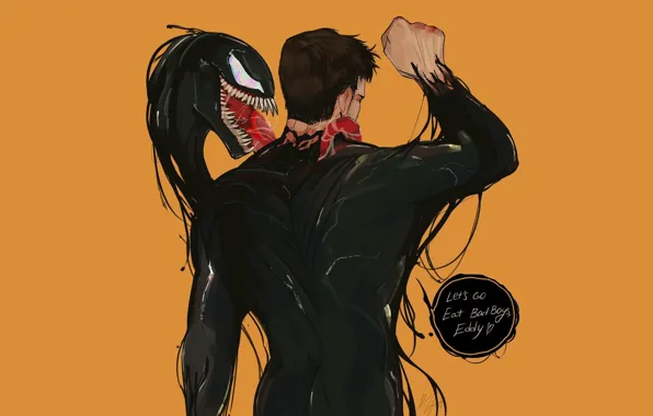 Love, background, back, minimalism, art, fist, Venom, Venom