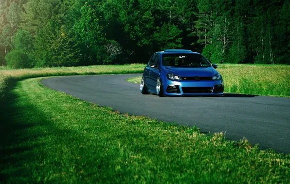 Volkswagen, Car, Grass, Green, Golf, Stance