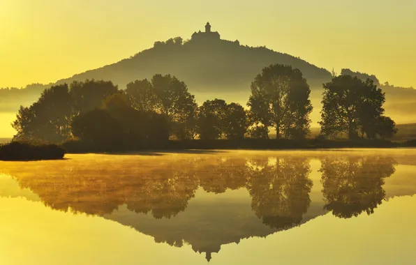 Autumn, mountain, Germany, Thuringia, Castle Wachsenburg