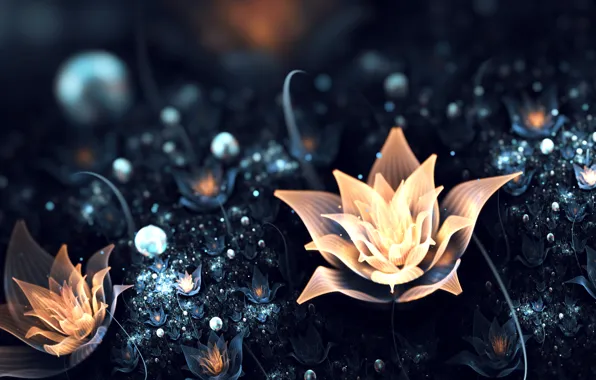 Picture light, flowers, abstraction, glade