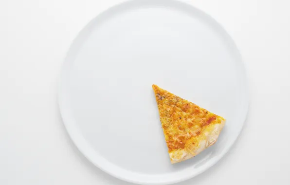 Plate, pizza, slice