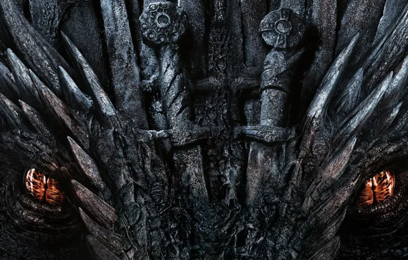 Eyes, weapons, horror, swords, the throne, dragon, Game Of Thrones, Game of Thrones