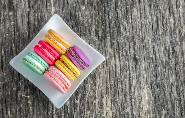 Colorful, dessert, wood, cakes, sweet, sweet, dessert, macaroon