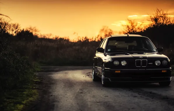 Sunset, The evening, Auto, Black, BMW, Machine, Boomer, BMW