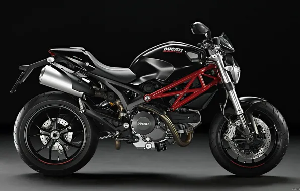 Picture motorcycle, the dark background, ducati monster