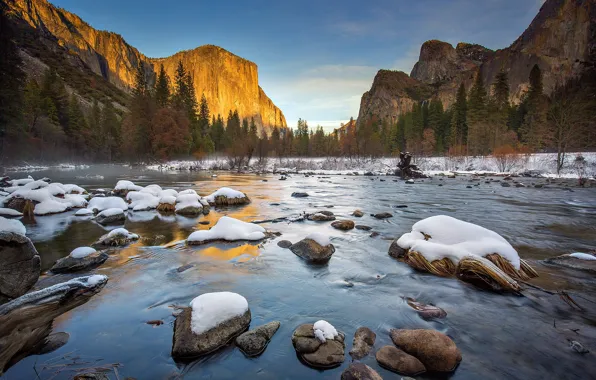 Picture winter, snow, CA, USA, Yosemite, Yosemite National Park