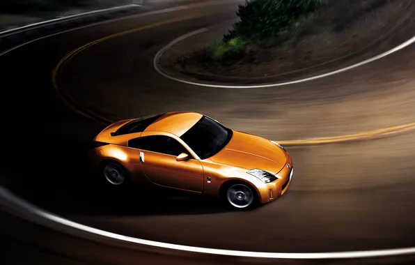 Road, Machine, Orange, Nissan, Movement, Machine, Orange, Nissan