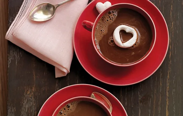 Picture love, heart, coffee, milk, Cup, love, heart, cocoa