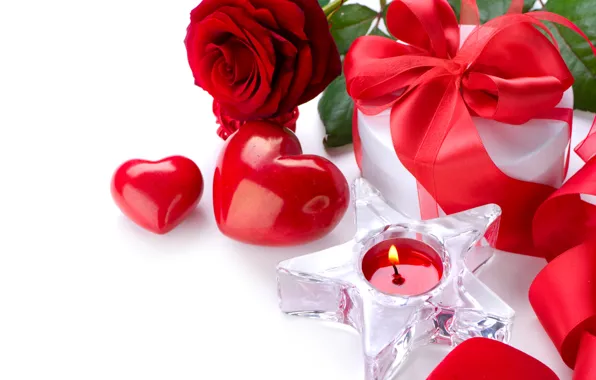 Flowers, candle, Roses