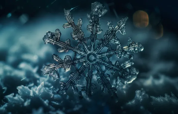 Winter, crystal, macro, snow, Shine, Christmas, New year, crystals