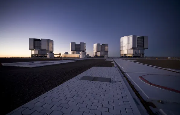 Platform, Observatory, Chile, after sunset, Paranal Observatory