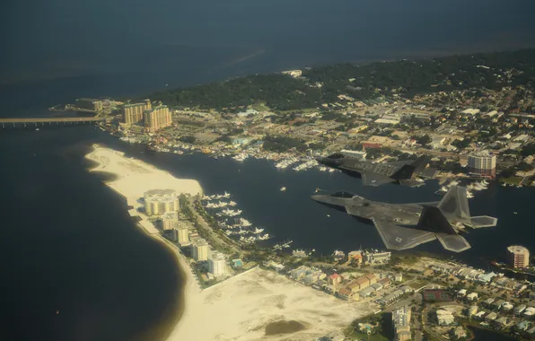 Picture The city, F-22, UNITED STATES AIR FORCE, Lightning II, F-35, Fighter-bomber