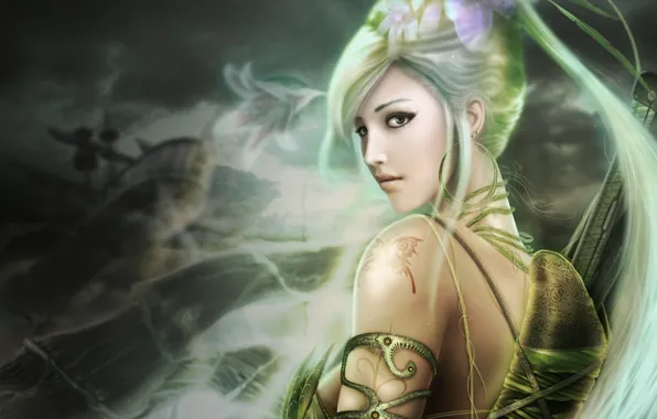 Girl, warrior, art, girl, beautiful